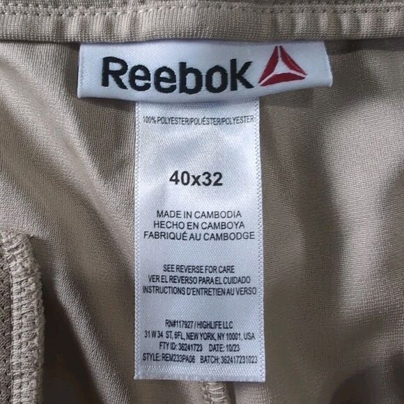 Reebok Men’s 40x32 Khaki Tan Athletic Stretch Flat Front Chino Pants - Picture 6 of 8